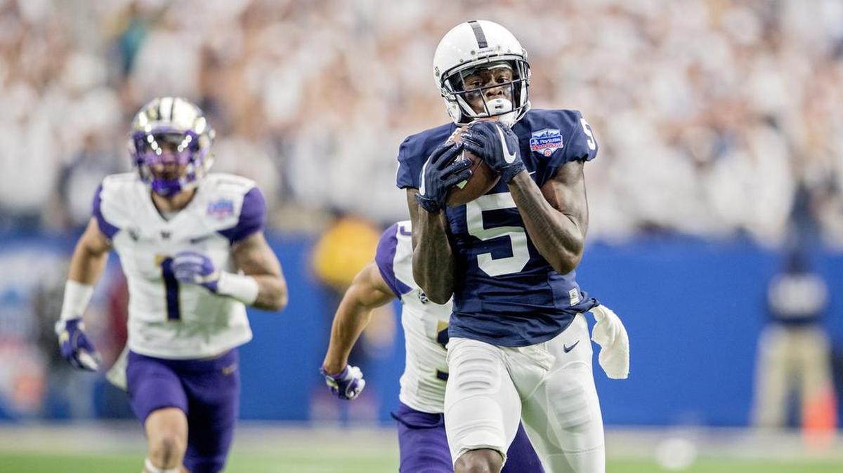 Penn State wide receiver DaeSean Hamilton makes a catch and runs it in for a touchdown Saturday.