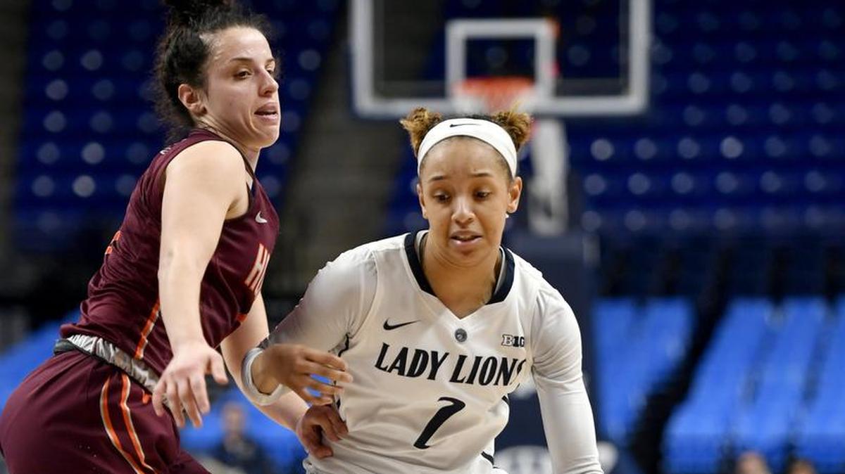 Penn State’s Amari Carter, seen here last season, finished Monday’s game with 20 points and eight rebounds. The Lady Lions beat Central Connecticut State 83-66.