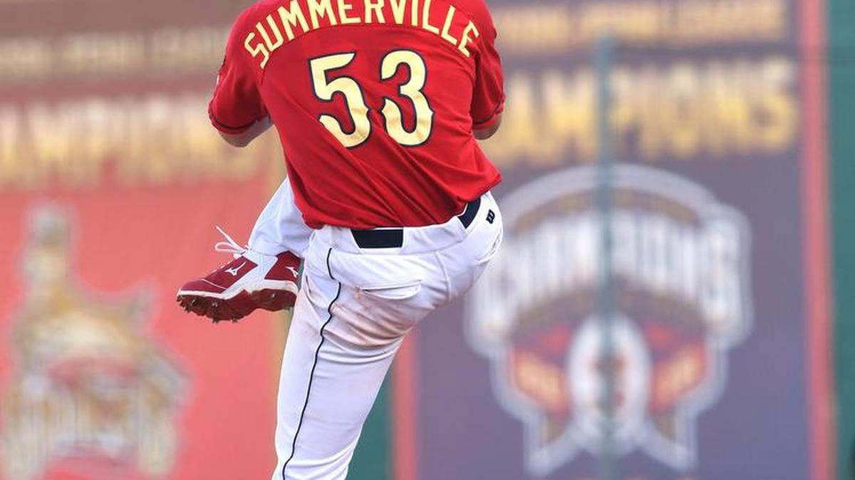State College pitcher Andrew Summerville tossed five shutout innings for his first professional win in the Spikes’ 12-1 victory over Brooklyn on Saturday.
