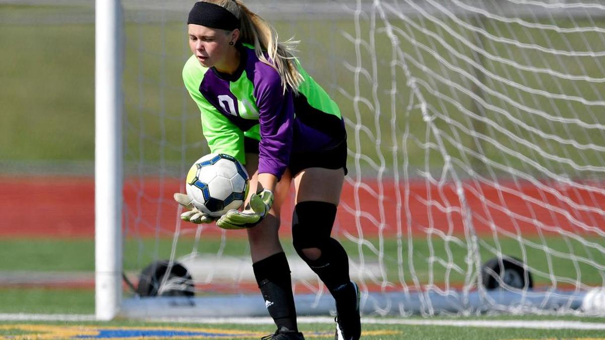 Bald Eagle Area’s Charlee Harris, seen here last month, finished with 13 saves Tuesday to preserve a 0-0 tie against Central.