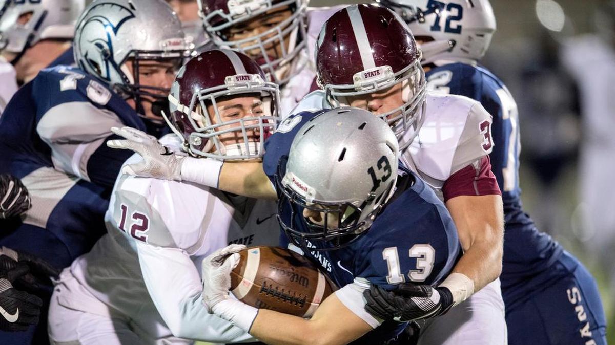 State College grad Peyton Edwards (right), seen here during a game last season, helped Juniata this past week with eight tackles, a sack and a tackle for loss.