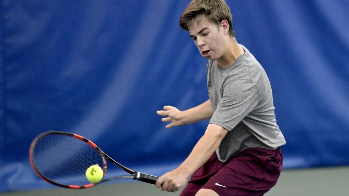 State College’s Nick Vanden, seen here in a past match, was the lone Little Lion to win a set Saturday, as State College fell 3-0 to Lower Merion in the PIAA Class 3A semifinals. Still, it was a solid season for the group.