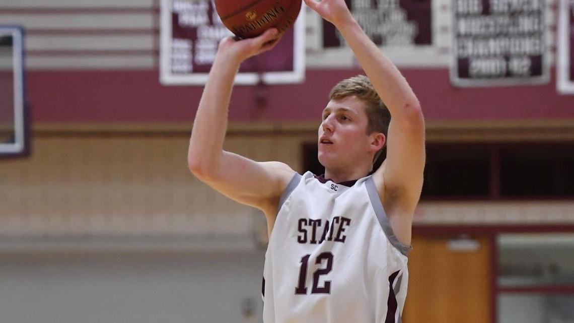 State College’s Drew Friberg, seen here last season, finished Friday’s game against Harrisburg with a career-high 49 points. The Little Lions won 89-83 in overtime.