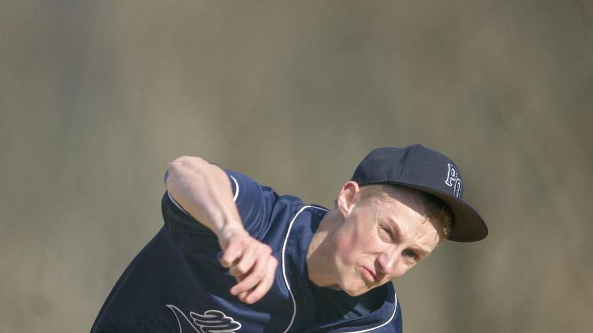 Philipsburg-Osceola's Gage Coudriet pitches during the Friday, April 1, 2016 game against Bald Eagle Area. The Mounties won, 5-0.