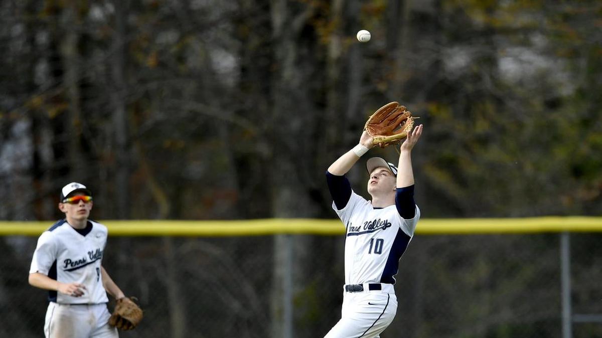 Penns Valley Ketih Butts makes a catch during the game against Philipsburg-Osceola on April 27.