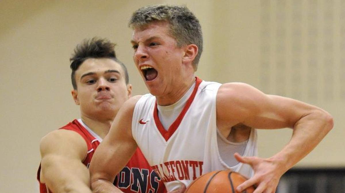 Bellefonte’s Tyler Kreger drives past Clearfield’s Jake Sorbera.