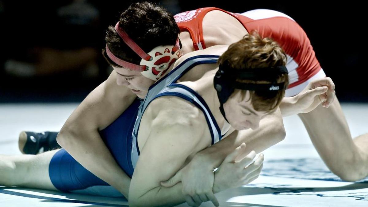 Bellefonte’s Cole Stewart, seen here earlier this month, is currently wrestling at the 126-pound weight class — but he’s hoping to get down to 120 by the time the postseason rolls around. He feels his best chance is at that weight.