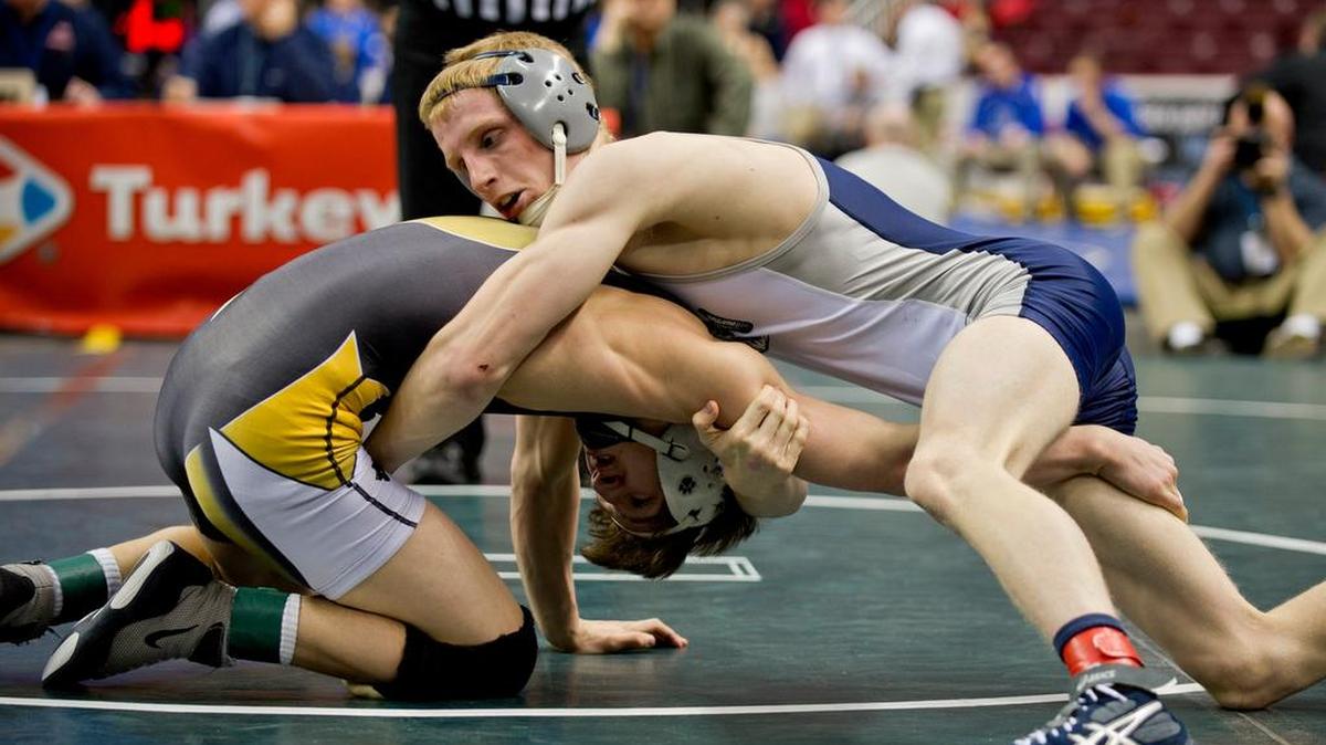 Penn Valley’s Curtis Decker, right, broke the school record for career wins Thursday, earning the 118th victory of his career in the Rams’ loss to West Branch.