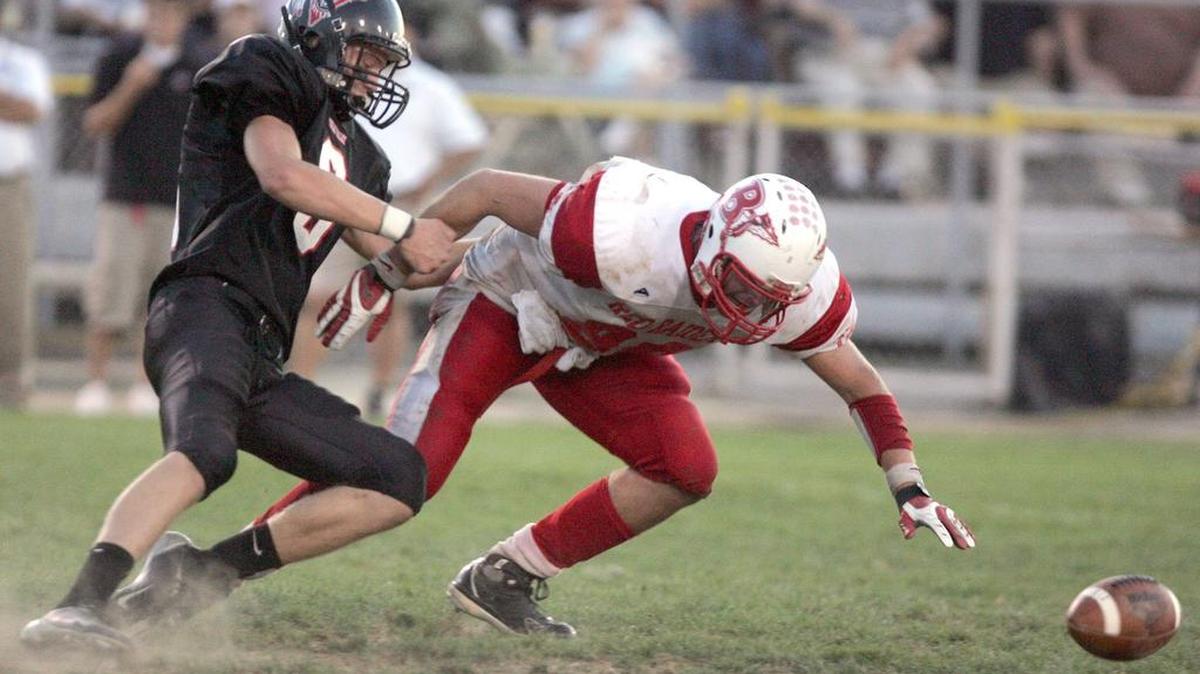 Bellefonte’s Robbie Irwin, seen here against Indian Valley during the 2007 season, scored two late touchdowns against Clearfield on Sept. 28, 2007, to win 41-31.