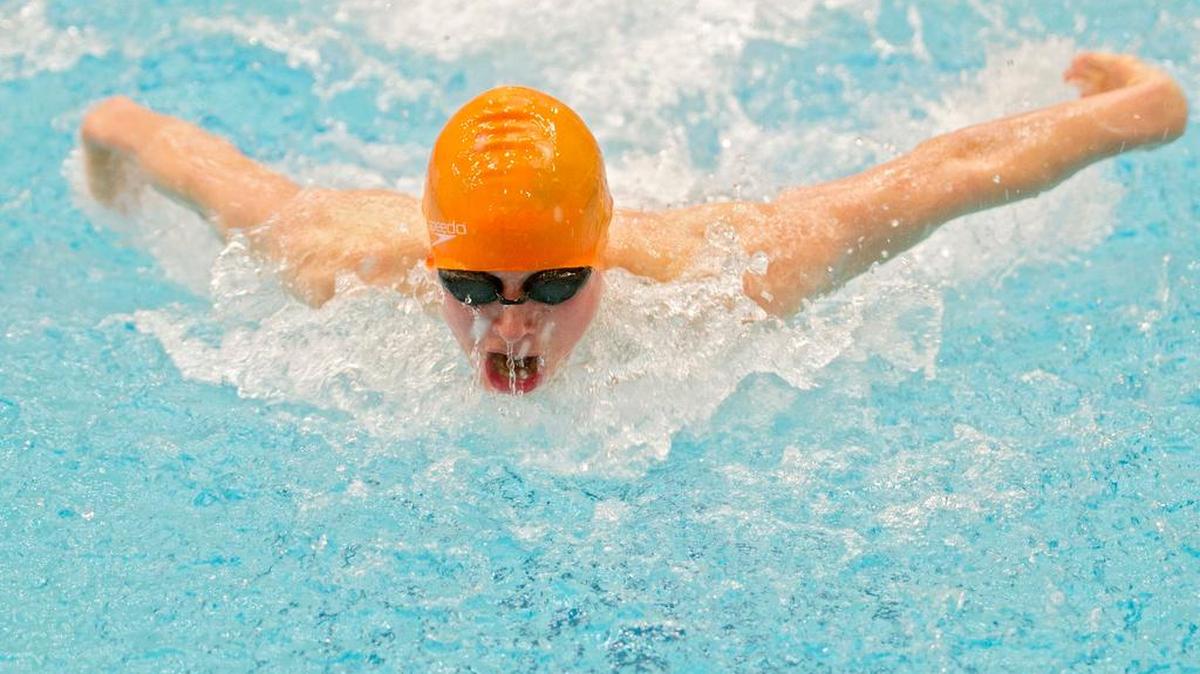 Saint Joseph’s Peter Forstmeier competes in the AA boys 200 yard IM during the PIAA District 6 AA/AAA championships on March 4 at the Penn State Natatorium.