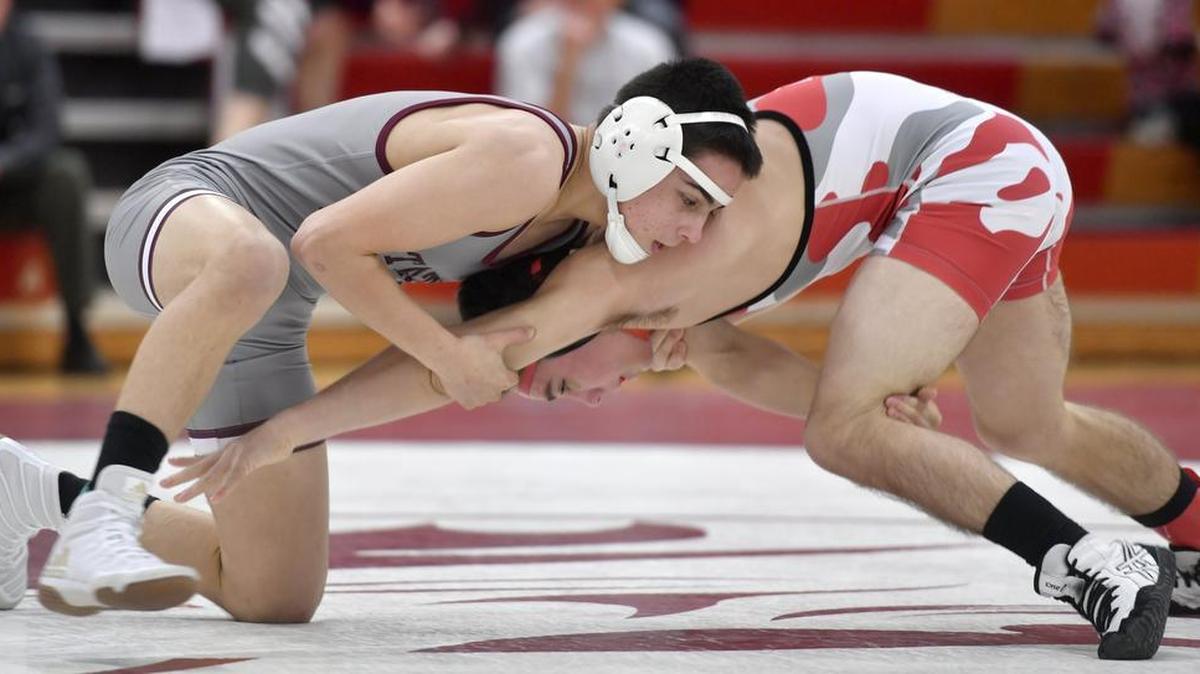 State College’s Owen Woolcott has 20 wins this year. He and teammate Cole Urbas are the only county athletes to have over 20 wins. Woolcott’s eight technical falls leads the county over Penns Valley’s Baylor Shunk (not pictured).