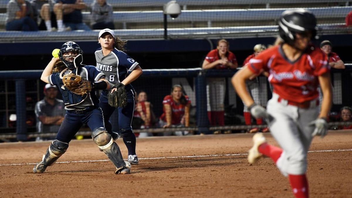 Philipsburg-Osceola catcher Kylie Thal throws the ball to first base for the out during a game against Pequea Valley on Monday, June 5, 2017, at Nittany Lion Softball Park.