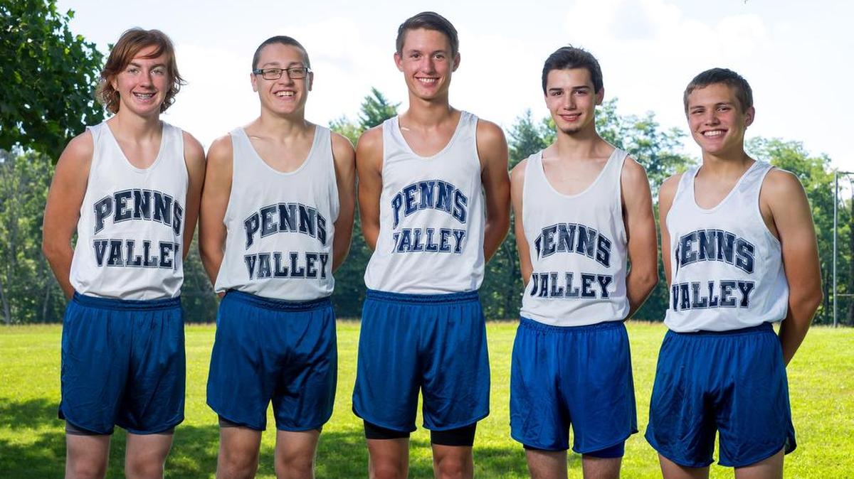 Penns Valley boys’ cross country returning letterwinners include (from left) Hayden Stamm, Everett Van Heyst, Charlie Romig, Mark Bierly and Chris Colwell.