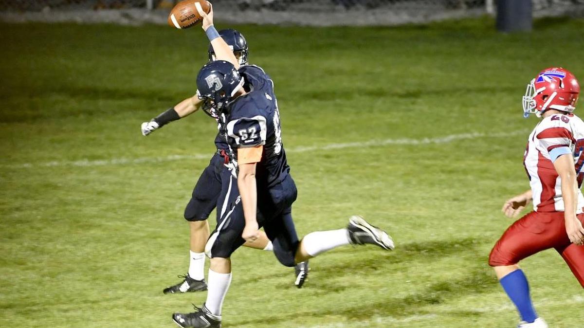 Philipsburg-Osceola's Luke Swartwood scores Friday against West Branch. The Mounties closed the gap before the Warriors ran away with the game, winning 54-28.