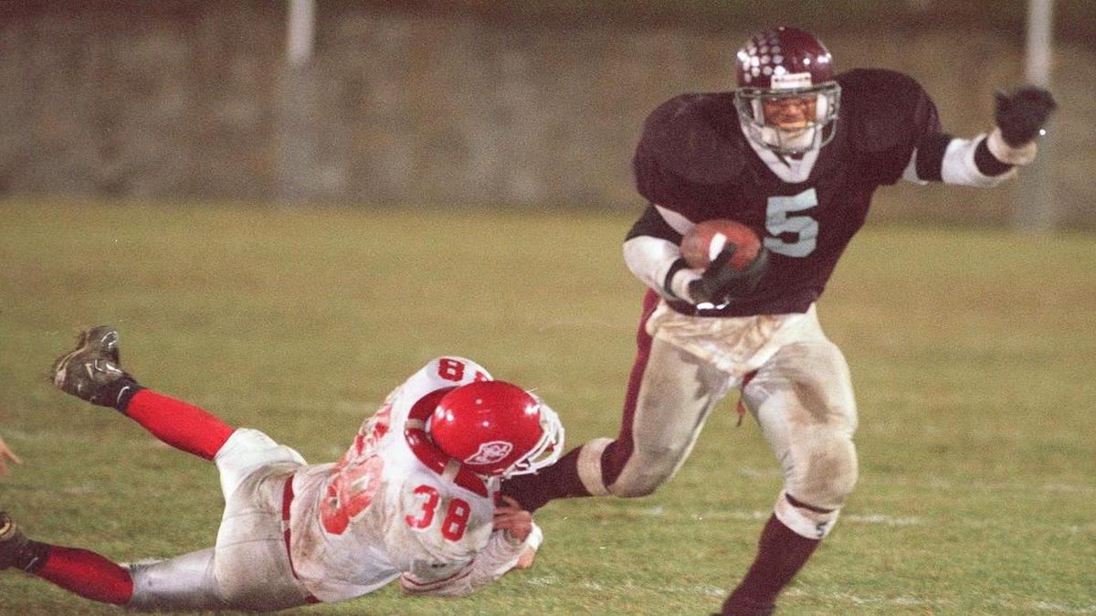State College’s Larry Johnson, seen here later in the 2007 season against Punxsutawney, rushed for 144 yards on 22 carries against Lock Haven on Sept. 19, 1997. Despite keying in on Johnson, Lock Haven still couldn’t stop him.