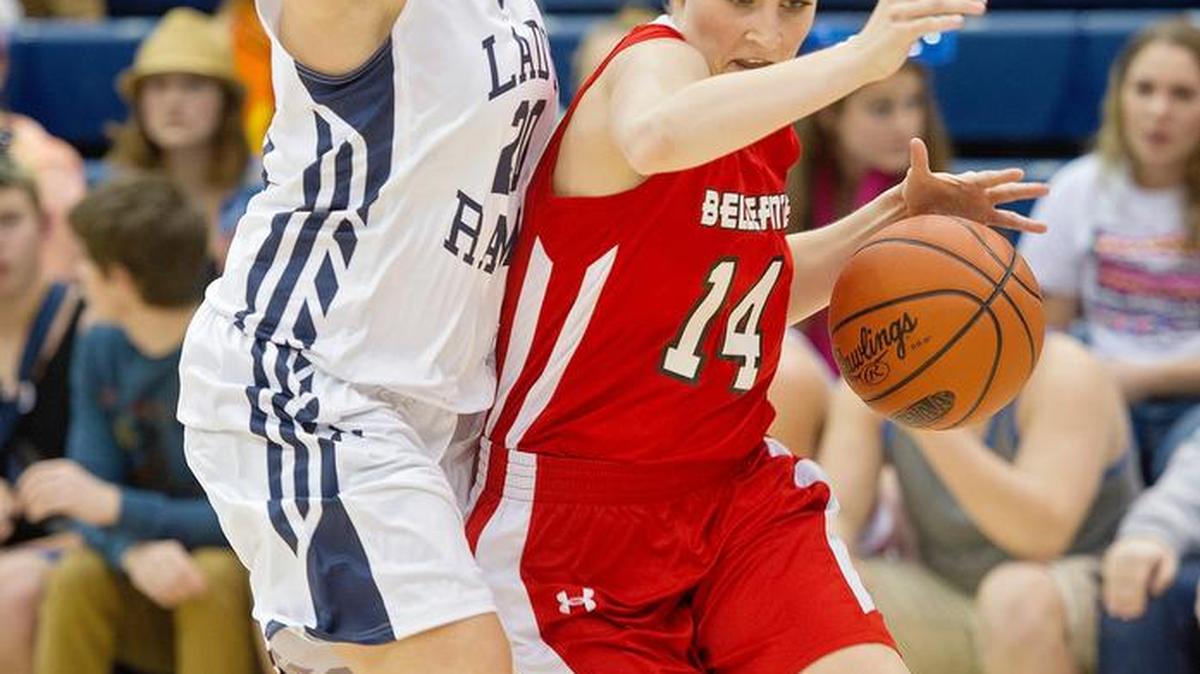 Bellefonte’s Raisa Gregor dribbles around Penns Valley’s Alicia Houser during a game last season.