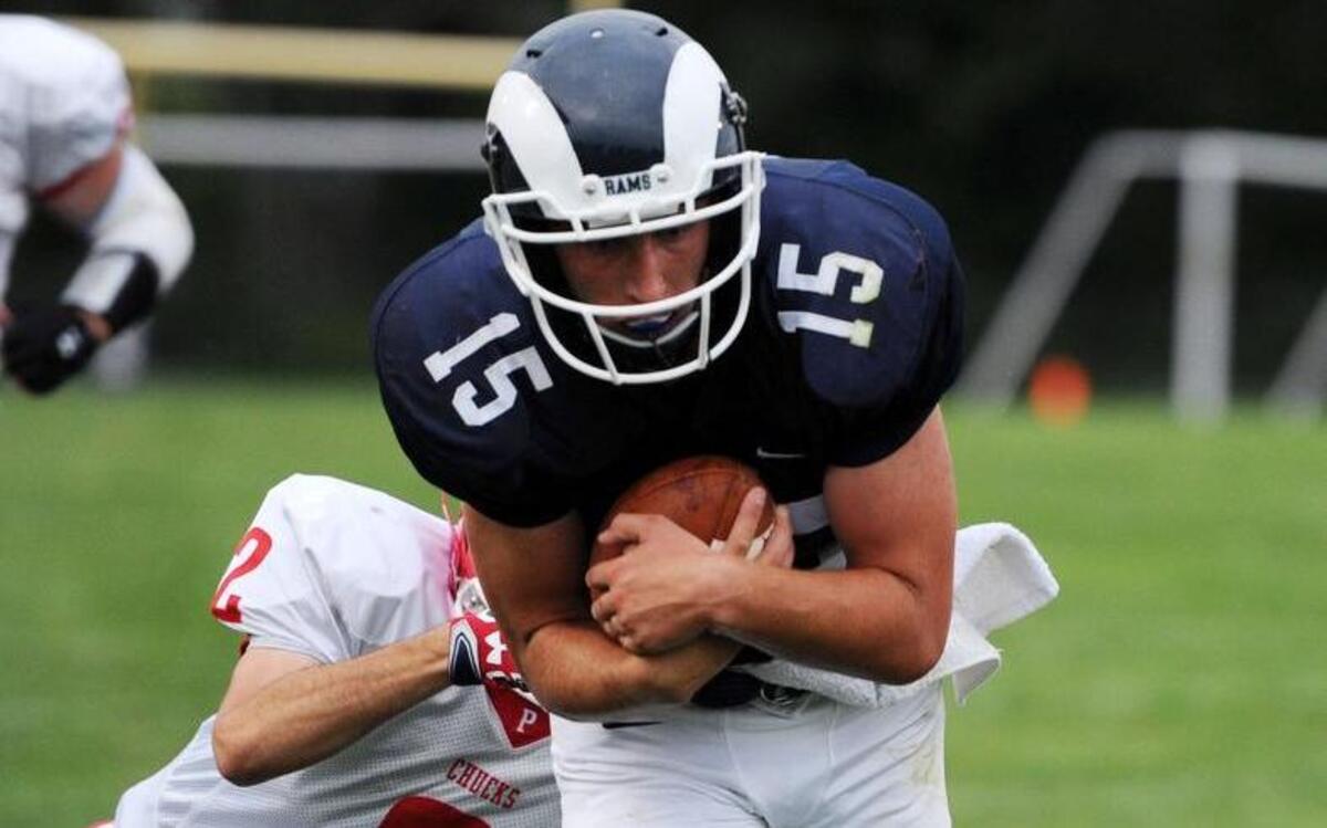 Penns Valley quarterback Justin Sands, seen here last week, threw for 162 yards on Friday — but it wasn’t nearly enough as his Rams team fell 42-12 to Clearfield