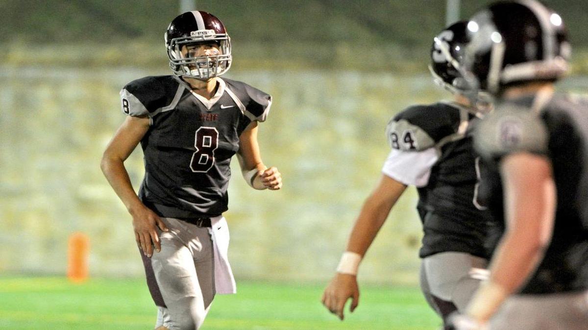 State College quarterback Tommy Friberg (8) leads the county with five touchdown passes and a 62.5 completion percentage to go with a 100-yard rushing performance. He and fellow QB Brady Dorner have combined to make for an effective duo.