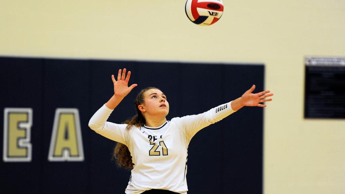 Regan Dyke serves the ball during a game against West Branch on Monday, Oct 3, 2016 at Bald Eagle Area High School.