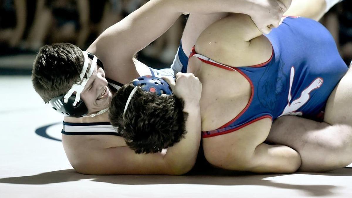 Penns Valley’s Dillon Covalt, seen here last year, had a productive week by climbing into the top-10 of two categories. He has 17 wins on the year, which puts him tied for ninth. He had four pins this week to have 10 now and is tied for sixth.