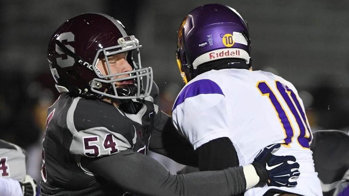 State College defensive end Jackson Heasley and the rest of the Little Lions will take on undefeated Delaware Valley at 7 p.m. Friday at Danville High School in the first round of the PIAA Class 6A playoffs.