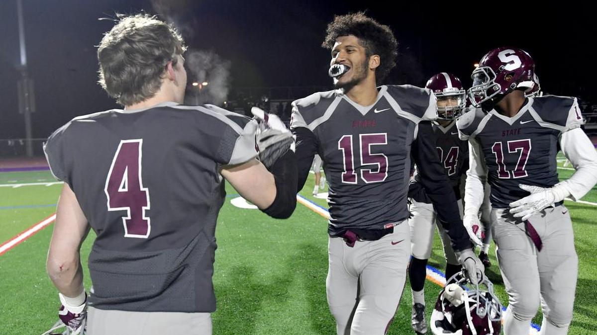 State College’s Brandon Clark (15) now leads the county in both receptions (44) and receiving yards (747). He also secured his place in Centre County football history.