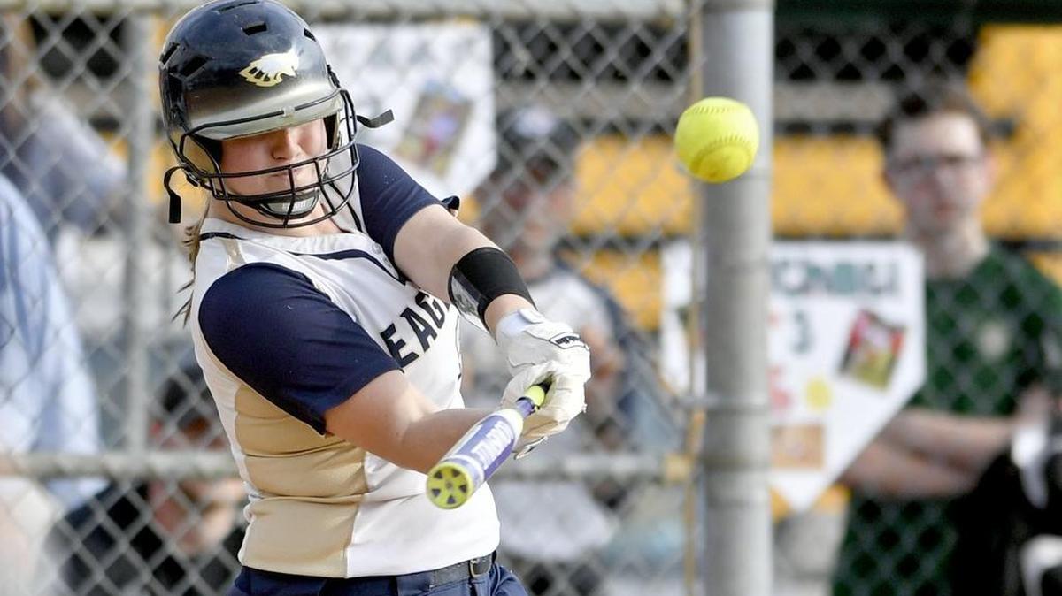 Bald Eagle Area's Morgan Peters hits a home run during the Thursday, May 12, 2016 game against Bellefonte. Bald Eagle Area won, 5-2.
