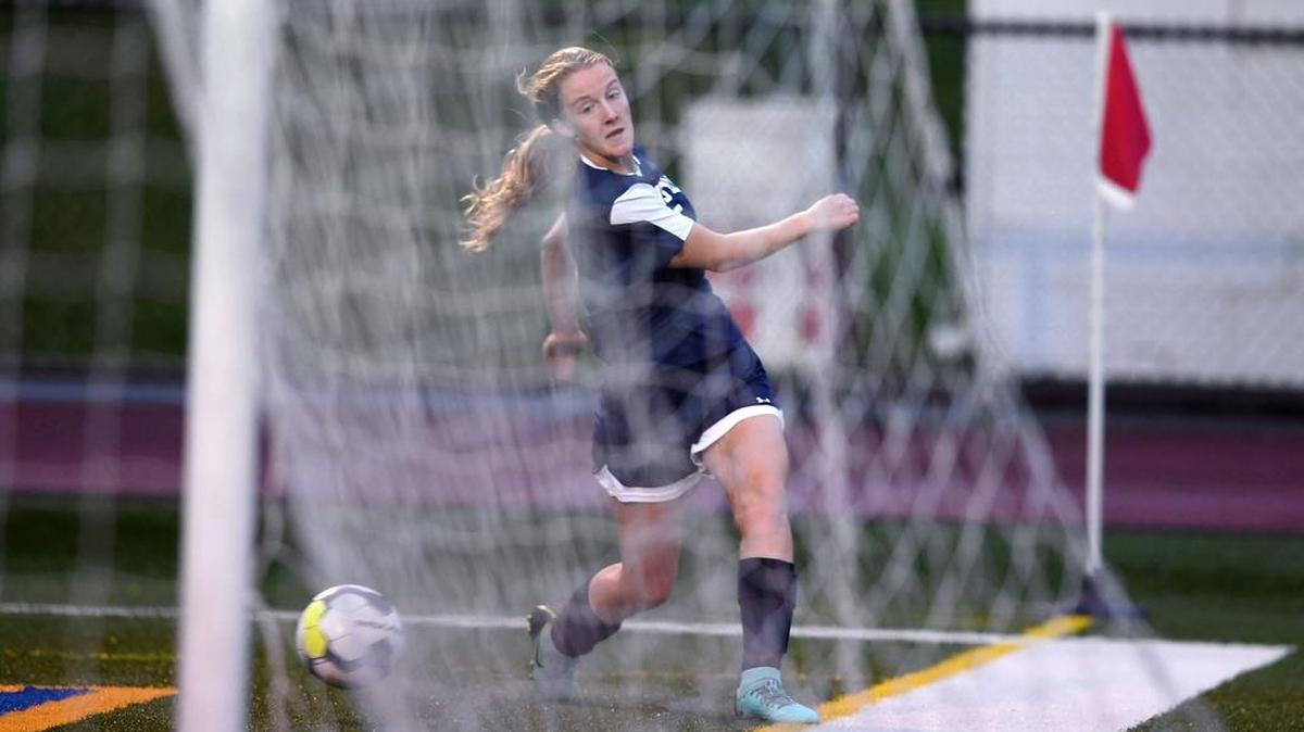 Penns Valley midfielder Hannah Montminy, seen here last month, scored two goals Thursday — but it wasn’t enough in the Lady Rams’ 3-2 overtime loss to Everett.