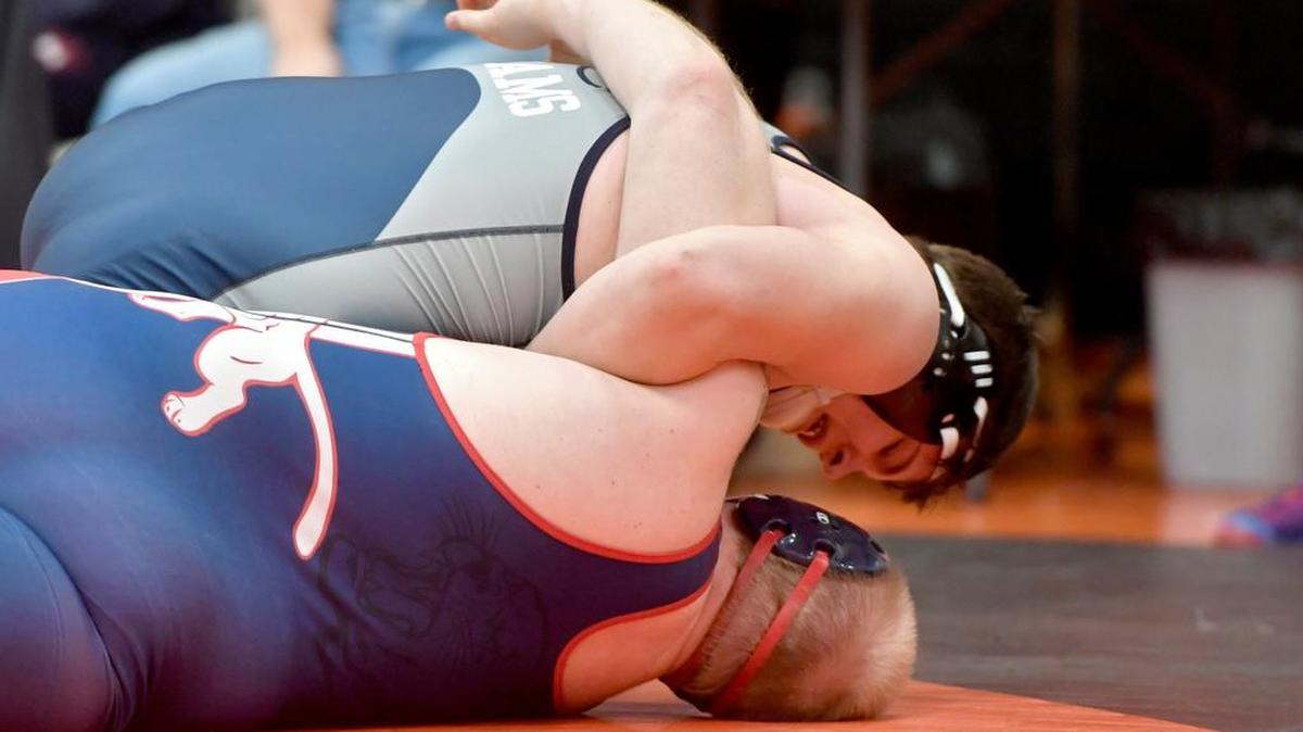 Penns Valley’s Dillon Covalt, top, went 7-0 this past week with four falls.
