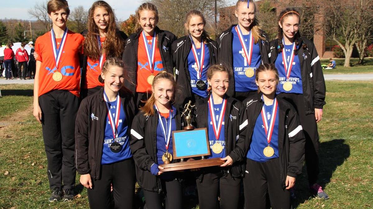 The St. Joseph’s girls’ cross country team won the PIAA Class A championship on Saturday.
