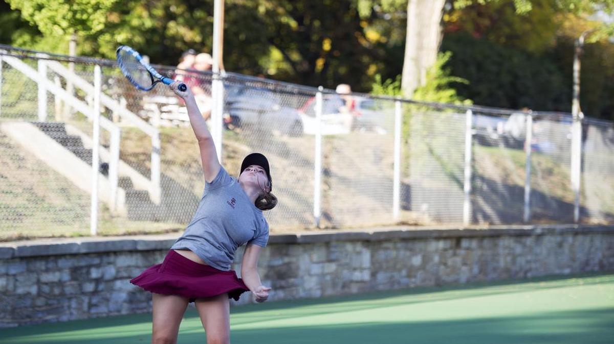 State College’s Kelly Vanden, seen here in a match from last season, is the Lady Little Lions’ No. 1 singles player. Her team fell to Carlisle 4-1 Monday.