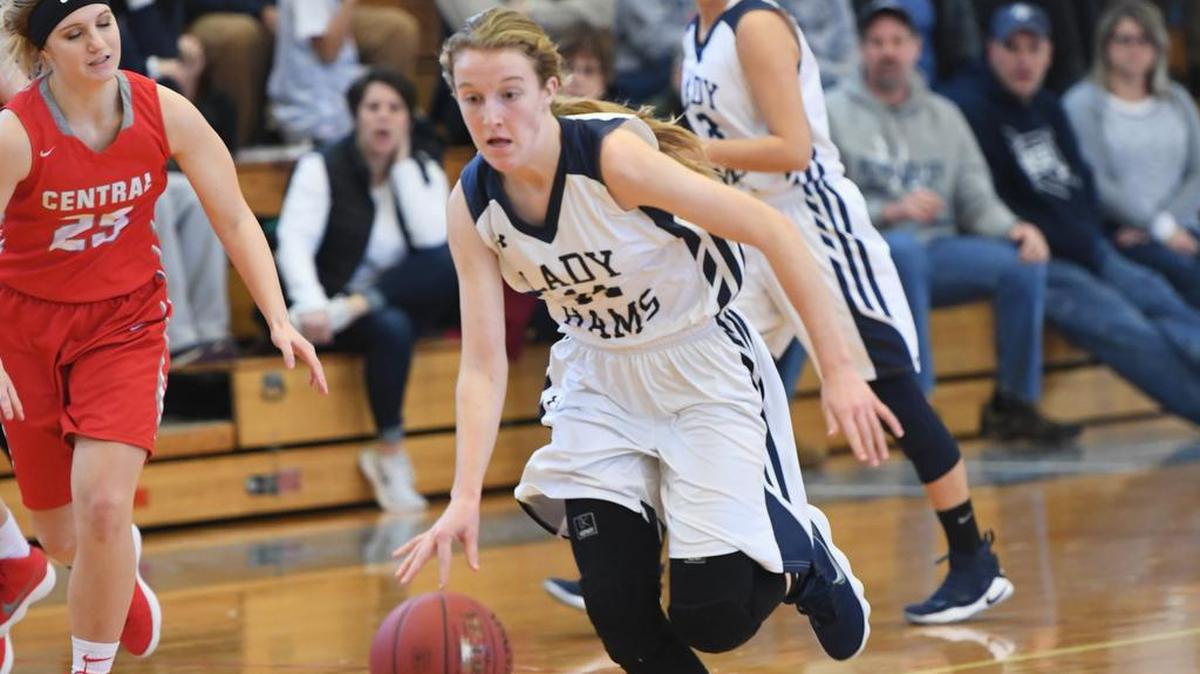 Penns Valley’s Hannah Montminy, seen here earlier this month, finished with 23 points Friday against Clearfield. The Lady Rams won 53-30.