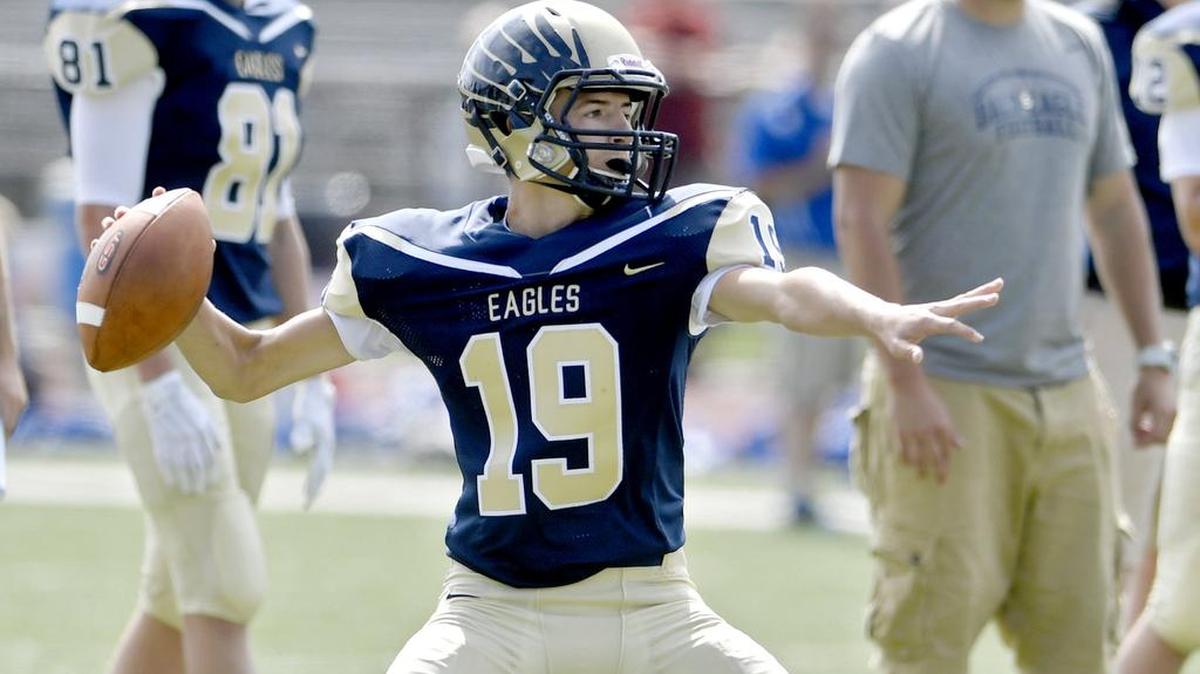 Bald Eagle Area’s Jaden Jones, seen here last month during the preseason, is leading all area passers so far this season with 372 yards. He’s also completing 70 percent of his passes.