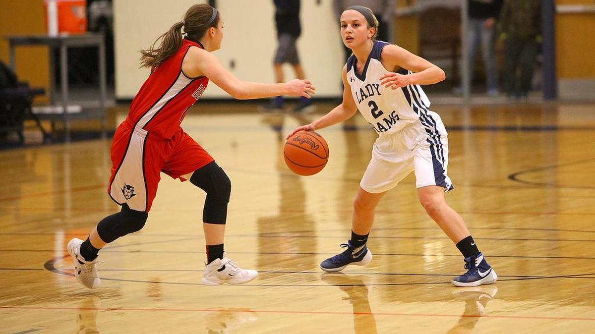 Penns Valley's Karli Ripka looks for some help from teammates as the Penns Valley Girls Basketball Team took on Central Cambria at Bald Eagle Area High School during the PIAA district playoffs on Thursday.