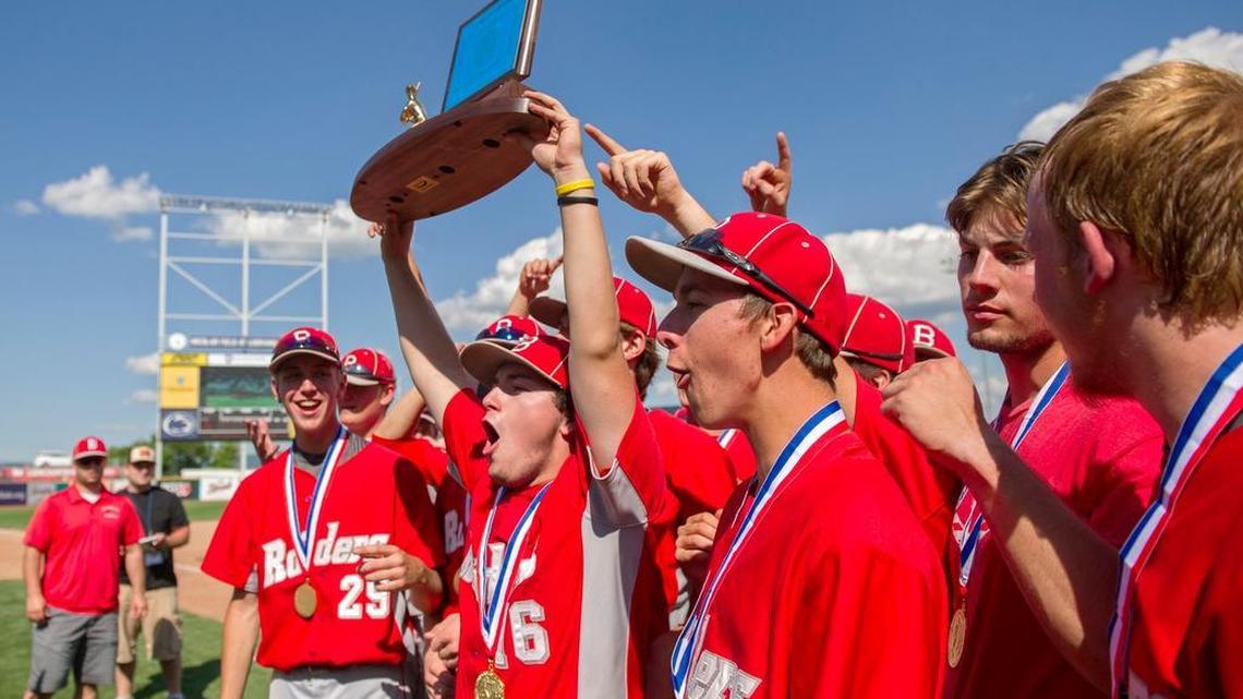 The Bellefonte baseball team celebrates its 2-0 win over Susquehanna Township in the PIAA Class AAA Championship Game on Friday, June 17, 2016 at Medlar Field. The Red Raiders will meet State College for a game at the stadium on April 8.