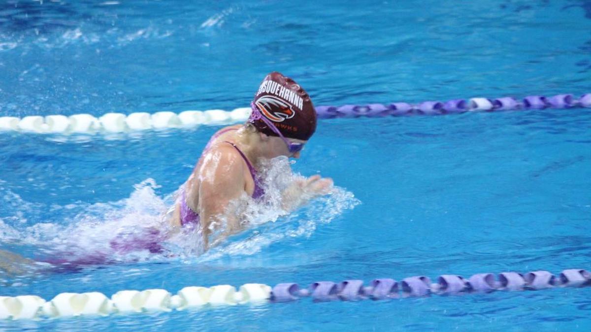 Penns Valley grad Megan Duck helped the Susquehanna women’s swimming team to a win over Goucher College over the weekend.