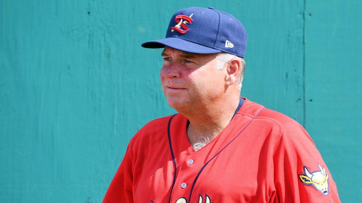 Spikes manager Joe Kruzel hangs out during media day Saturday, June 17, 2017 at Medlar Field.