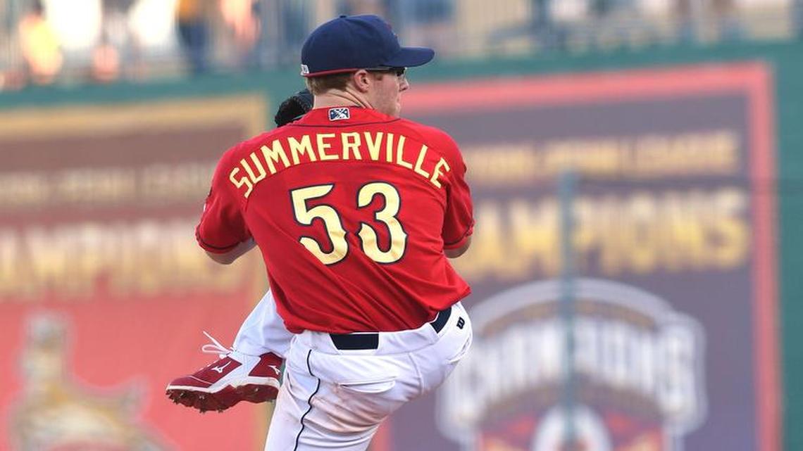 The State College Spikes’ Andrew Summerville, seen here in a past game, improved his record to 3-0 after his team’s 3-2 victory over Mahoning Valley on Monday. He now has a 1.84 ERA on the season.
