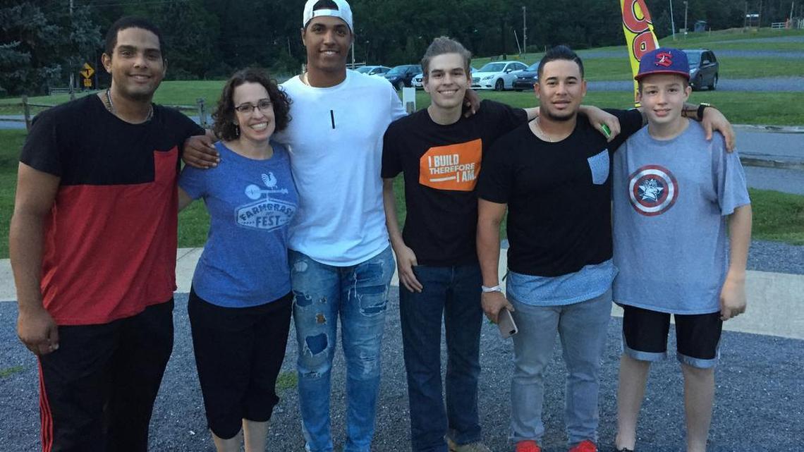 From left, Ricardo Bautista, Suzanne Wayne, Johan Oviedo, Collin Wayne, Josh Lopez and Evan Wayne at Tussey Mountain. Bautista, Oviedo and Lopez all play for the State College Spikes.