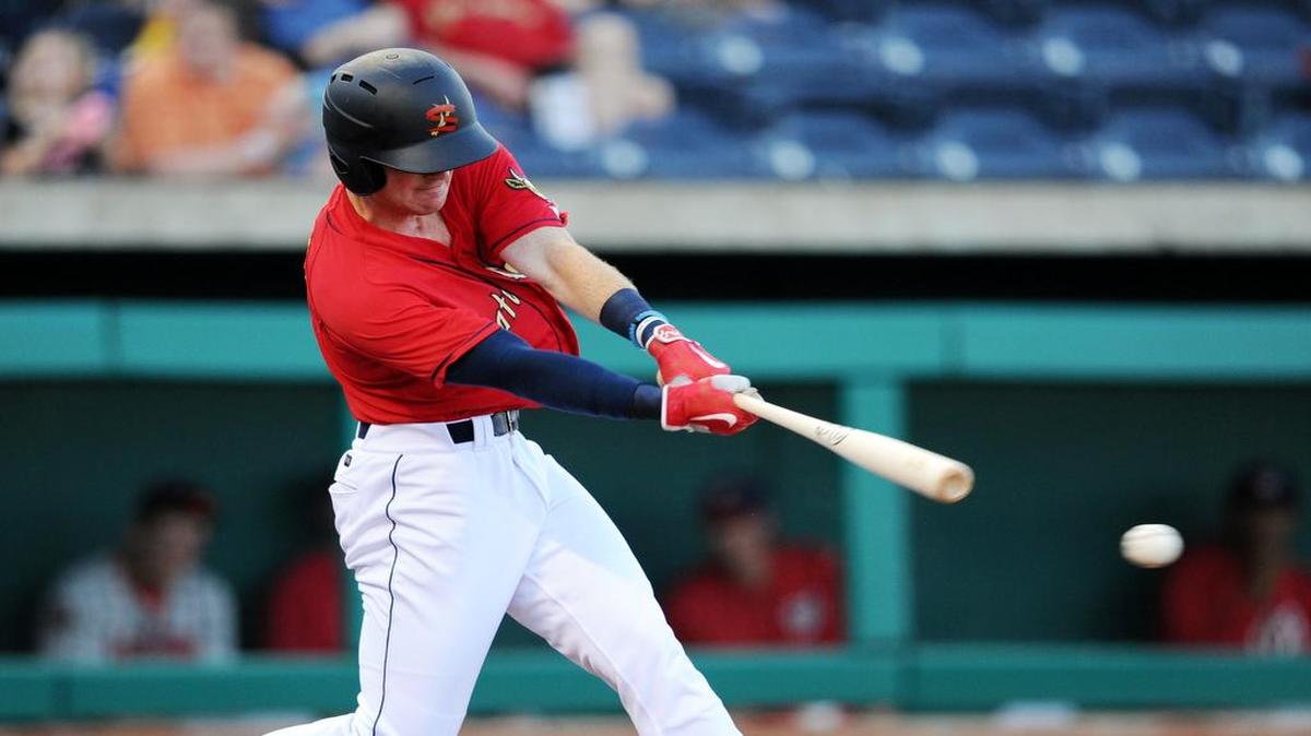 Spikes's Brandon Benson hit a grand slam for the first home run of his professional career last week.