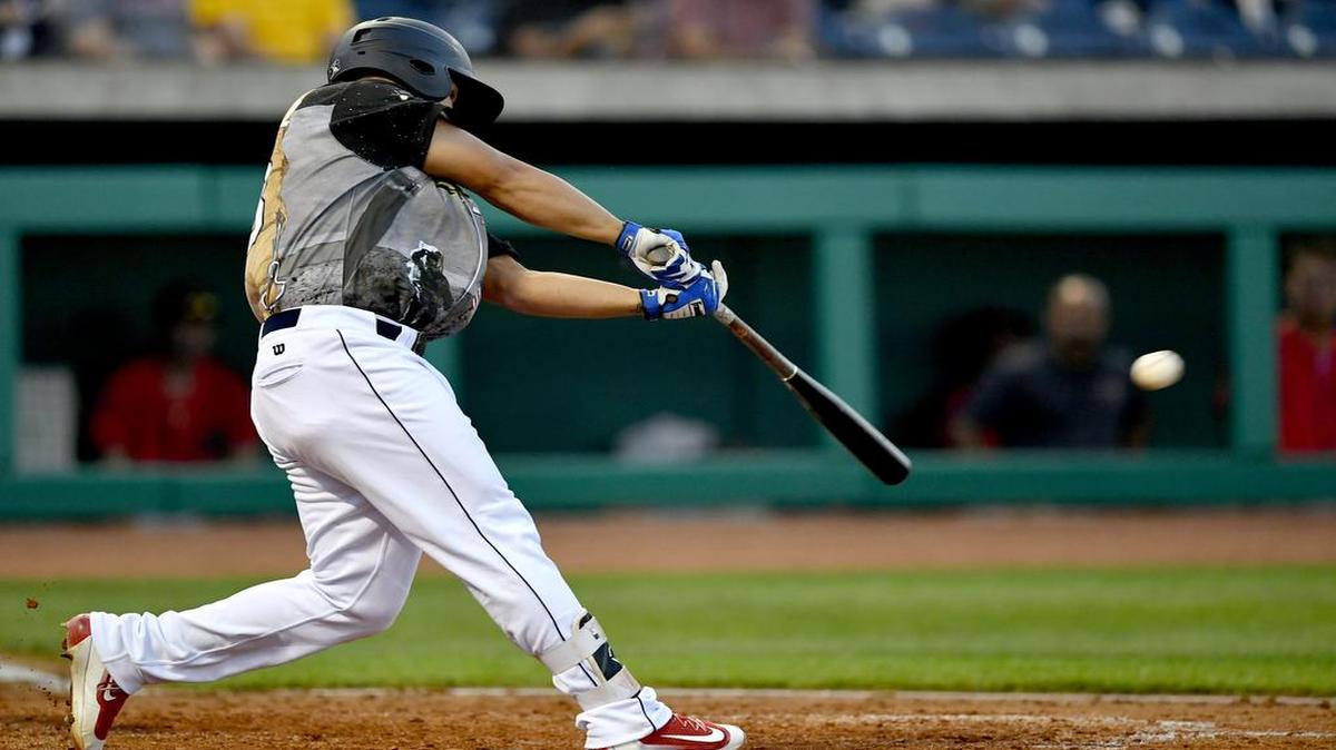 The State College Spikes’ Yariel Gonzalez, seen here in a past game, finished Saturday with four hits, three RBIs and three runs in his team’s 9-7 victory over Mahoning Valley.