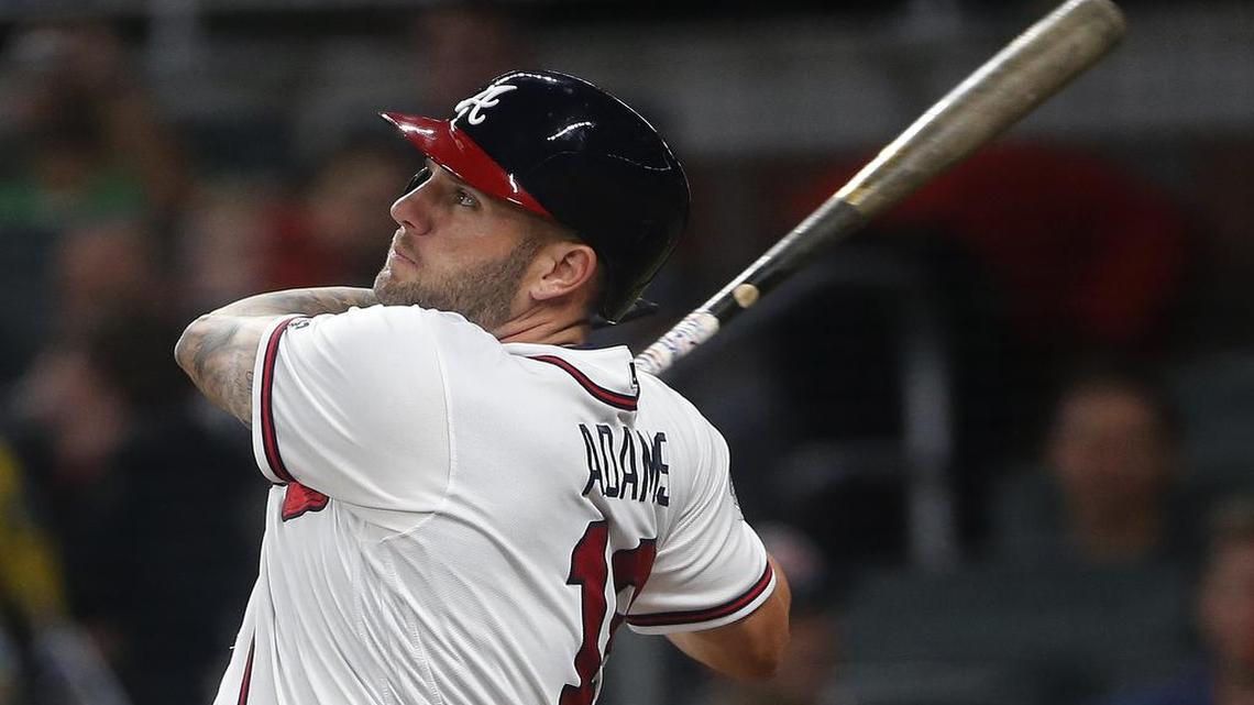 Matt Adams’ 3-run homer for Braves pushes extras against Dodgers