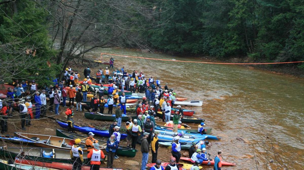 Participants prepare for the 2013 =Red Moshannon Downriver Race.