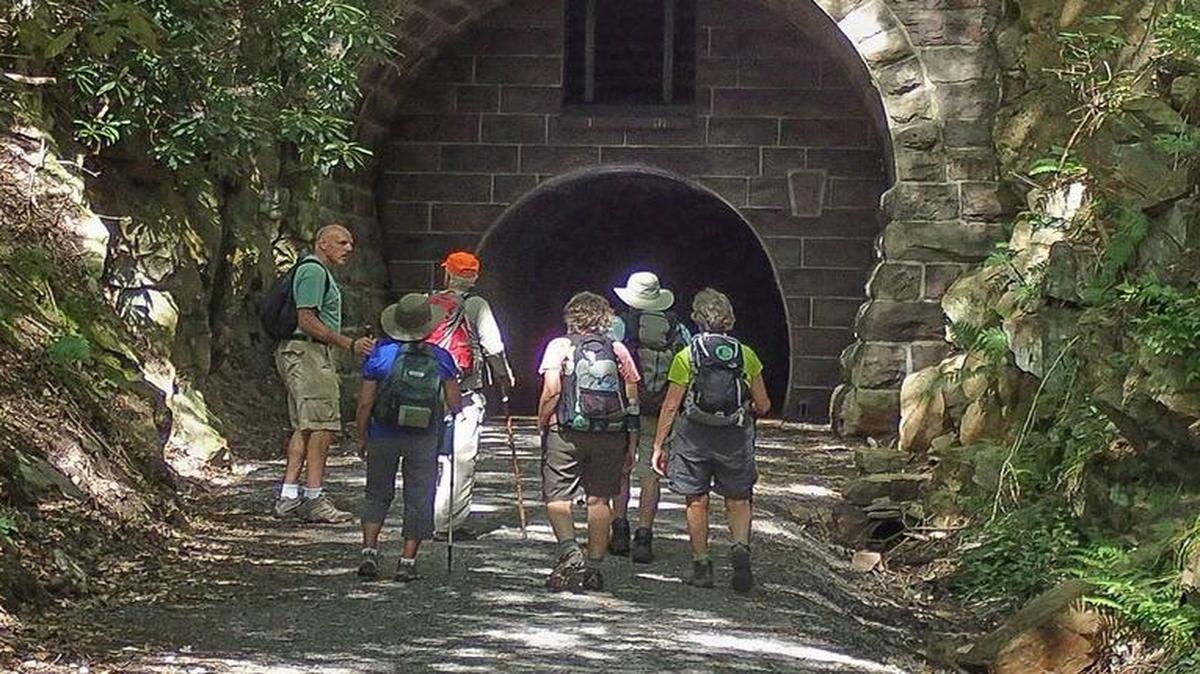 The Poe Paddy Tunnel is used by many from hikers to fishermen to bicyclists. The gated opening above the main tunnel is for bats.
