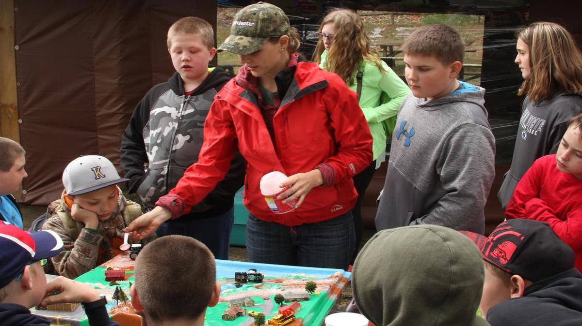 West Branch Area fifth graders learn the effects of surface water pollutants from Danielle Roslevich with the PA Rural Water Association.