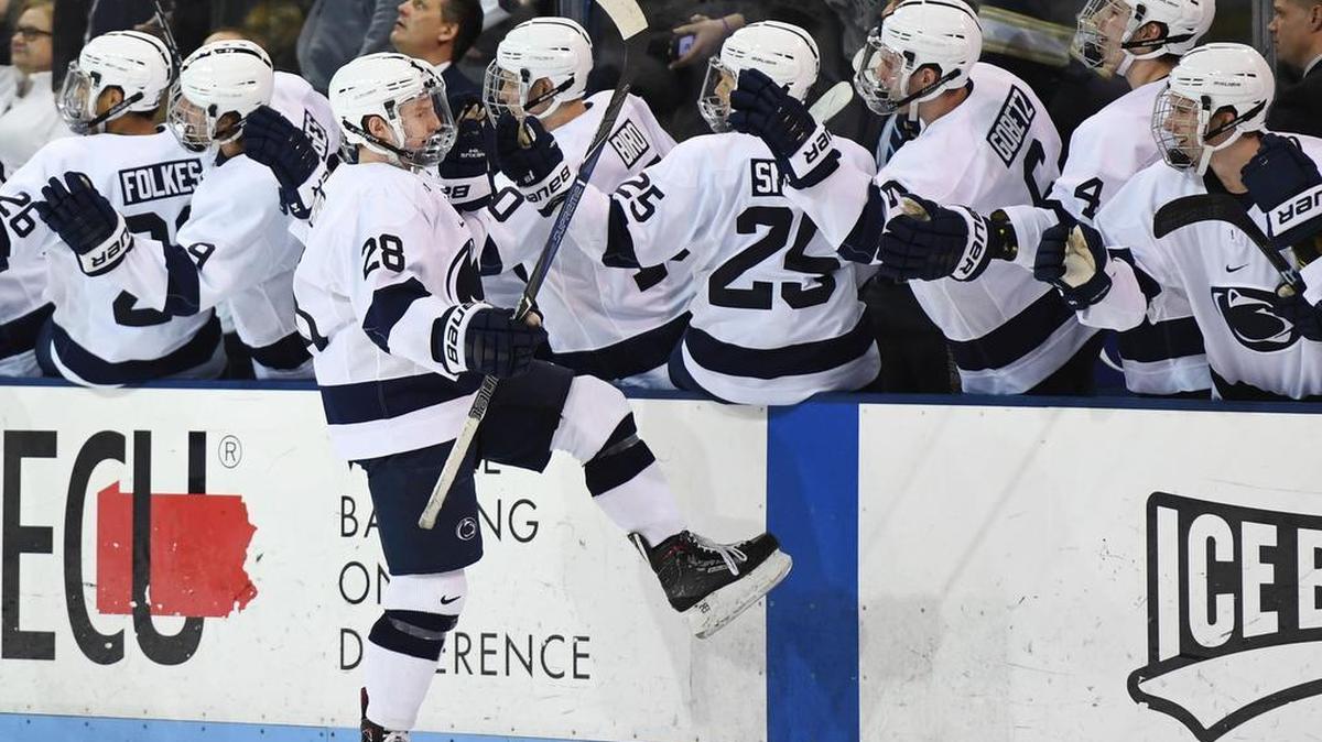 Penn State forward Alec Marsh, seen here last season, is one of six seniors who will be honored during the Nittany Lions’ final regular season home series this weekend.