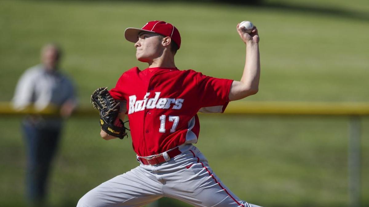 Bellefonte High School pitcher Adam Armstrong throws against Bald Eagle Area High School on Friday, May 13, 2016. Bellefonte won the game 9-2.