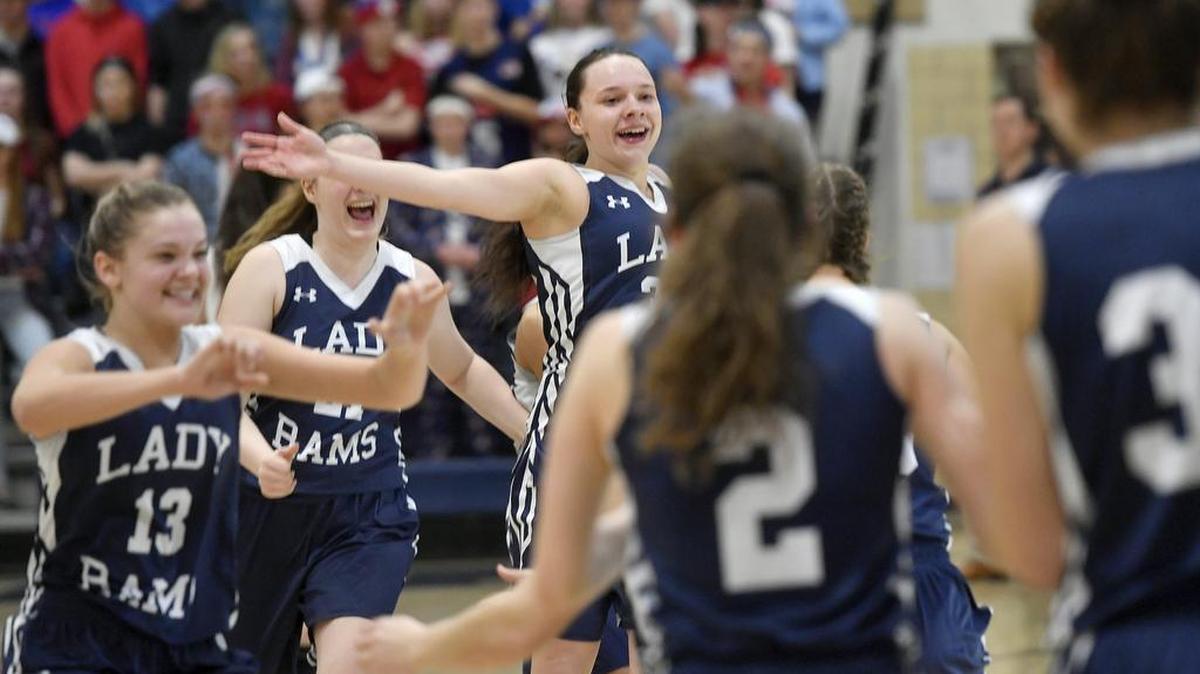 The Penns Valley girls’ basketball team, seen here after winning in the District 6 semifinals last year, has high expectations in 2019 as the No. 1 seed in the Class 3A district tournament.