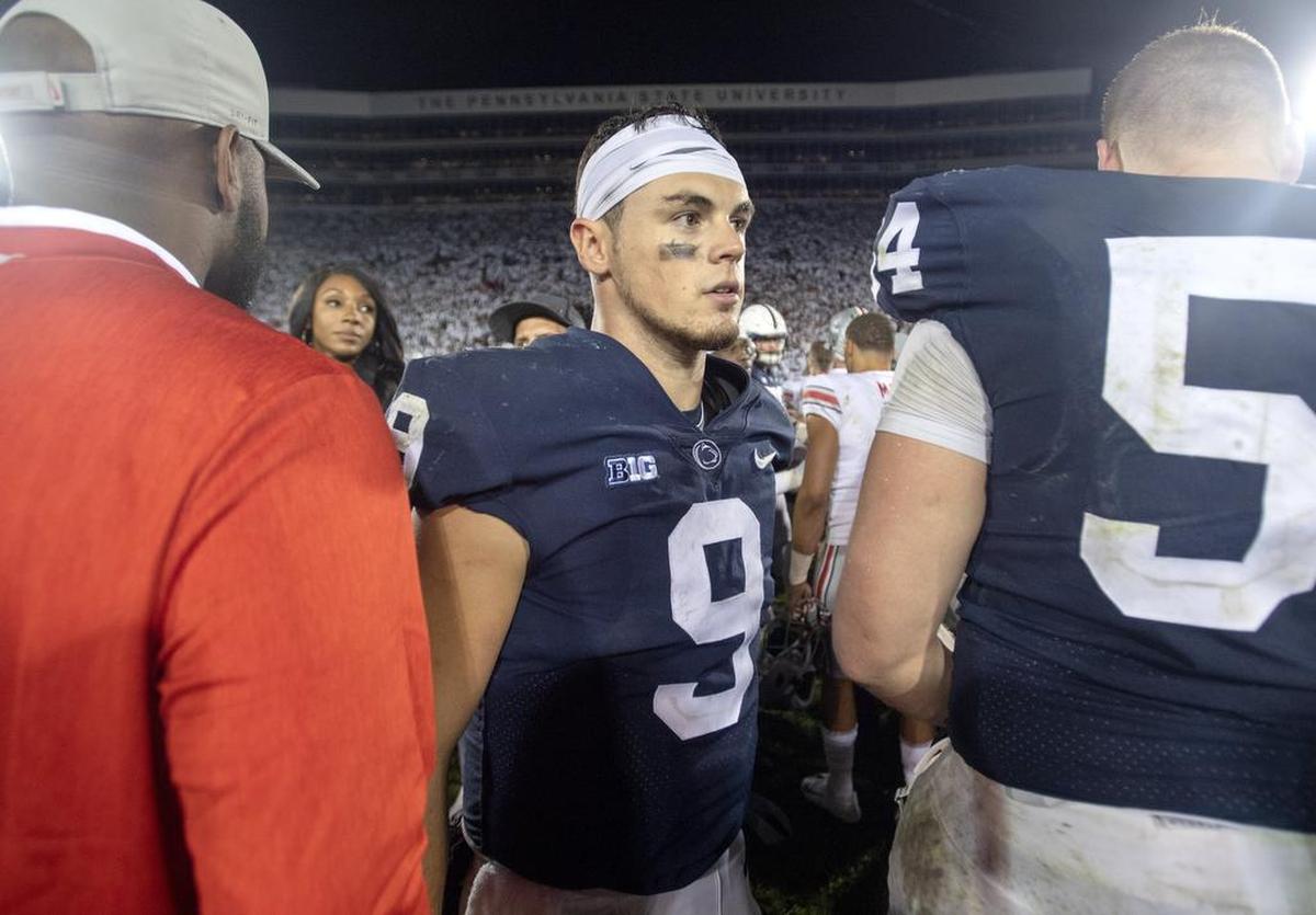 Penn State quarterback Trace McSorley walks off the field in disappointment after the loss to Ohio State on Saturday, Sept. 29, 2018 at Beaver Stadium.